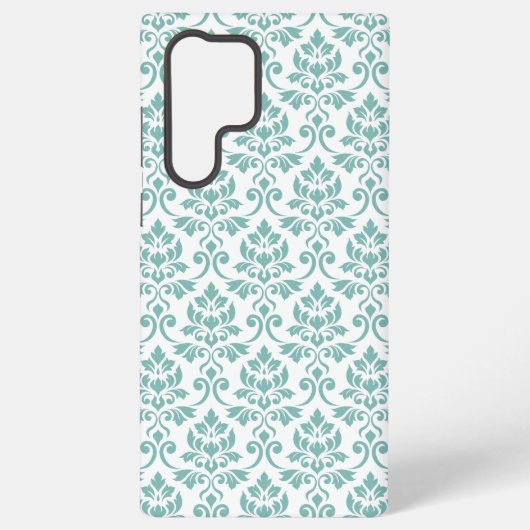 Coque Samsung Galaxy Feuille Damask Motif Turquoise (Verso)