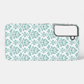 Coque Samsung Galaxy Feuille Damask Teal Pattern (Verso Horizontal)