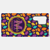 Coque Samsung Galaxy Feuilles d'automne monogrammes dynamiques (Verso Horizontal)
