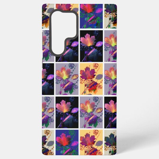 Coque Samsung Galaxy Feuilles d'automne Patchwork Rustique Collage de C (Verso)