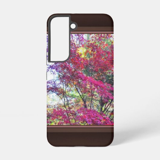 Coque Samsung Galaxy Feuilles Rose Et Violet (Verso)