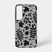 Feuilles tombés Lg Motif noir sur gris