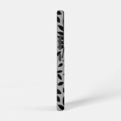 Coque Samsung Galaxy Feuilles tombés Lg Motif noir sur gris (Côté droit)