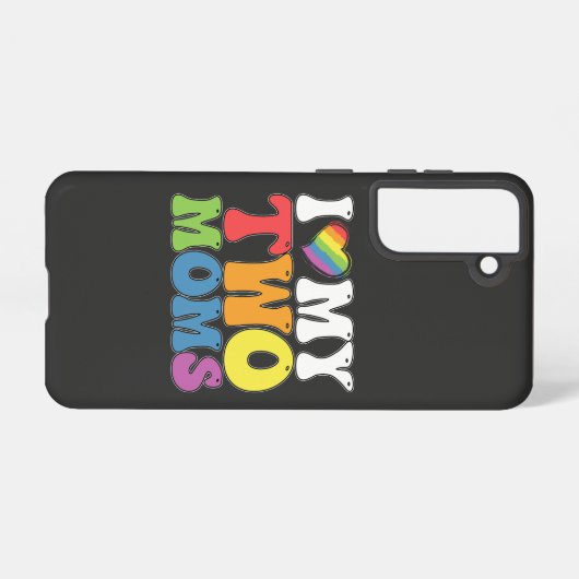 Coque Samsung Galaxy Fierté LGBT J'Aime Mes Deux Moms Soutien Lesbien G (Verso Horizontal)