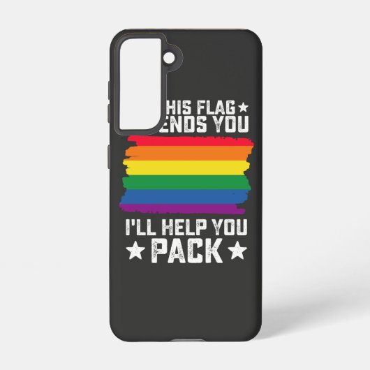 Coque Samsung Galaxy Fierté LGBT Si ce drapeau vous offense Je vous aid (Verso)