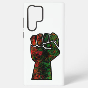 Coque Samsung Galaxy fierté noire drapeau rouge vert poing panafricain 