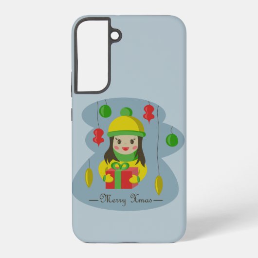 Coque Samsung Galaxy Fille avec boîte cadeau de Noël (Verso)