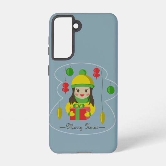 Coque Samsung Galaxy Fille avec boîte cadeau de Noël (Verso)