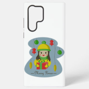 Coque Samsung Galaxy Fille avec boîte de cadeau de Noël