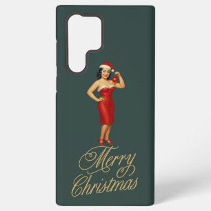Coque Samsung Galaxy Fille de Noël pin-up glamour vintage