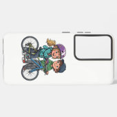Coque Samsung Galaxy Fille et garçon avec bicyclette (Verso Horizontal)