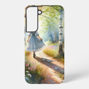 Coque Samsung Galaxy Fille Fantaisiste Dançant à Travers une Forêt de B