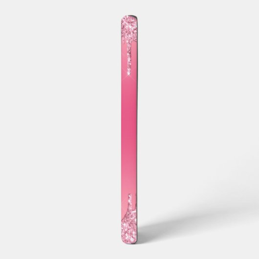 Coque Samsung Galaxy Fille Parties scintillant rose goutte Monogramme A (Côté gauche)