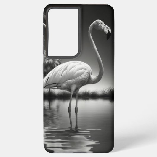 Coque Samsung Galaxy Flamant rose dans une piscine (Verso)