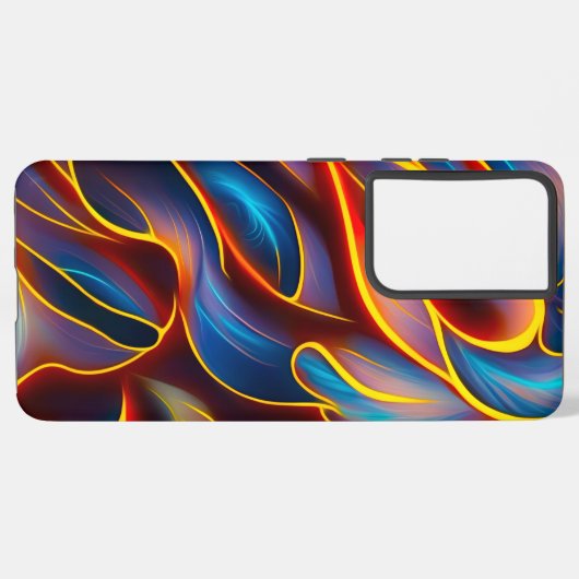 Coque Samsung Galaxy Flammes rouges bleues Abstraites (Verso Horizontal)