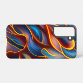 Coque Samsung Galaxy Flammes rouges bleues Abstraites (Verso Horizontal)