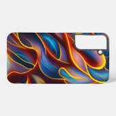Coque Samsung Galaxy Flammes rouges bleues Abstraites (Verso Horizontal)