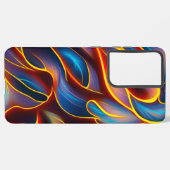 Coque Samsung Galaxy Flammes rouges bleues Abstraites (Côté gauche)