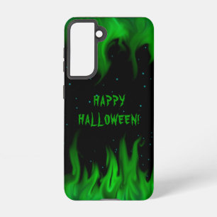 Coque Samsung Galaxy Flammes vertes dans le ciel étoilé