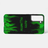 Coque Samsung Galaxy Flammes vertes dans le ciel étoilé (Verso Horizontal)