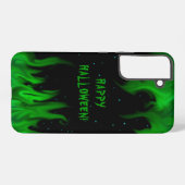Coque Samsung Galaxy Flammes vertes dans le ciel étoilé (Verso Horizontal)