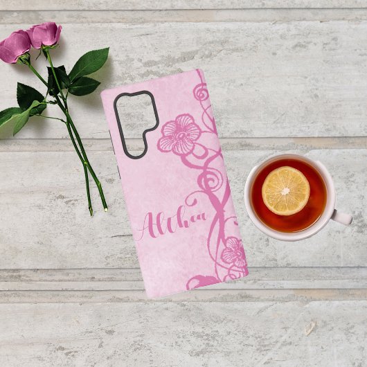 Coque Samsung Galaxy Flèches et fleurs roses