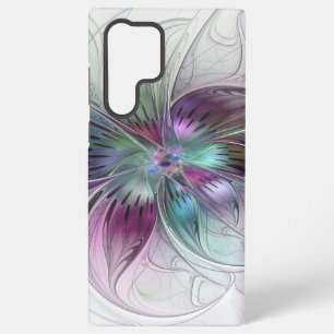 Coque Samsung Galaxy Fleur Abstraite Colorée Art Fractal Floral Moderne