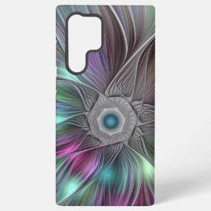 Coque Samsung Galaxy Fleur abstraite tripante fractale colorée grande A