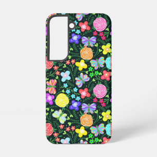 Coque Samsung Galaxy Fleur Arc-en-ciel Papillon