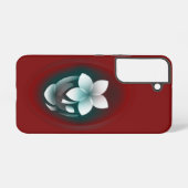 Coque Samsung Galaxy Fleur blanche miroir (Verso Horizontal)