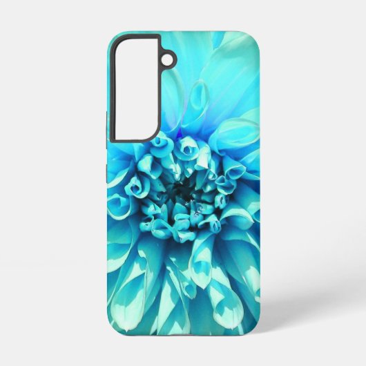 Coque Samsung Galaxy Fleur bleu clair Dahlia (Verso)