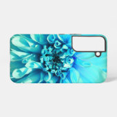 Coque Samsung Galaxy Fleur bleu clair Dahlia (Verso Horizontal)