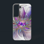 Coque Samsung Galaxy Fleur d'art Abstrait, énergique et coloré<br><div class="desc">Une puissante fleur d'imaginaire multicolore,  un art fractal floral unique. Conception pour votre coque Samsung Galaxy S22 et plus.</div>
