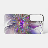 Coque Samsung Galaxy Fleur d'art Abstrait, énergique et coloré (Verso Horizontal)