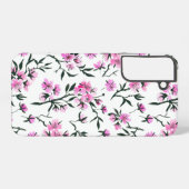 Coque Samsung Galaxy Fleur de cerisier blanc sur blanc (Verso Horizontal)