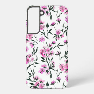 Coque Samsung Galaxy Fleur de cerisier blanche sur fond blanc