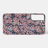 Coque Samsung Galaxy Fleur de cerisier rose et bleu (Verso Horizontal)