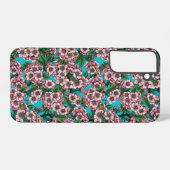 Coque Samsung Galaxy Fleur de cerisier sur bleu (Verso Horizontal)