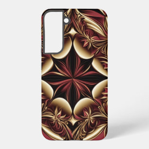 Coque Samsung Galaxy Fleur de Damas noir or Bourgogne