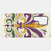Coque Samsung Galaxy Fleur de lis jaune et vert violet (Verso Horizontal)