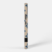 Coque Samsung Galaxy Fleur de Lis, Navy Blue on Beige, Royal, Your Name (Côté droit)