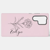 Coque Samsung Galaxy Fleur de naissance de l'oeillet de janvier personn (Verso Horizontal)