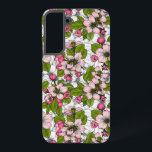 Coque Samsung Galaxy Fleur de pomme sur blanc<br><div class="desc">Fleurs de pommes et abeilles dessinées à la main sur un arrière - plan blanc</div>
