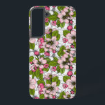 Coque Samsung Galaxy Fleur de pomme sur blanc<br><div class="desc">Fleurs de pommes et abeilles dessinées à la main sur un arrière - plan blanc</div>