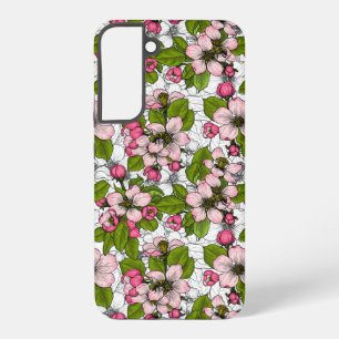 Coque Samsung Galaxy Fleur de pommier sur fond blanc