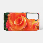 Coque Samsung Galaxy Fleur de rose orange (Verso Horizontal)