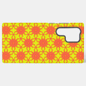 Coque Samsung Galaxy Fleur d'éclat orange vif sur jaune (Verso Horizontal)