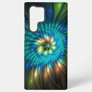 Coque Samsung Galaxy Fleur d'Imaginaire lumineux, Fractale Abstraite co
