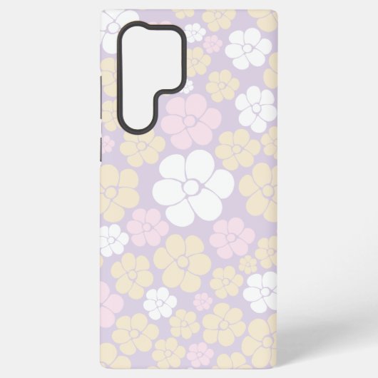 Coque Samsung Galaxy Fleur Motif - Pastel rose, jaune et violet (Verso)