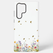 Coque Samsung Galaxy Fleur sauvage couleur aquarelle avec papillon (Verso)